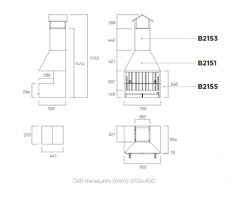 Угольный гриль Rocal Palma 75 (уличный)