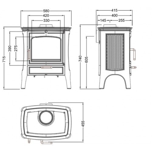 Чугунная печь камин Hergom Estufa E-20N