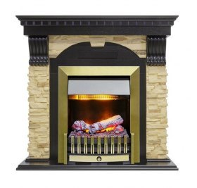 Каминокомплект Dublin - Вегне / Сланец с очагом Danville Antique Brass FB2