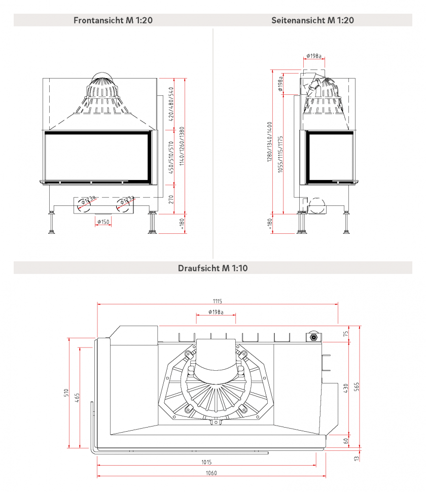 Каминная топка Schmid Ekko L 100(45)45 h