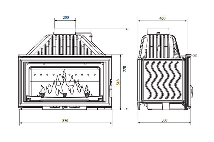 Каминная топка Kaw-Met W15 - 18 кВт