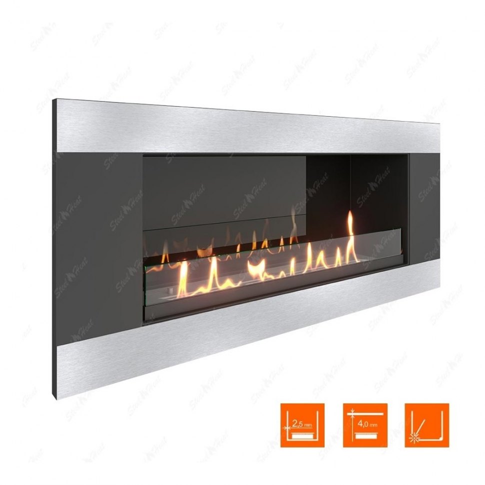 Биокамин в нишу SteelHeat LONG-H 900S XL (Стекло + Стемалит)