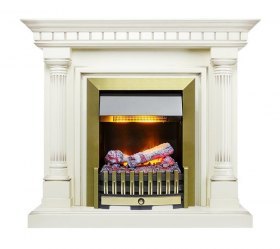 Каминокомплект Dallas - Слоновая кость с патиной с очагом Danville Antique Brass FB2