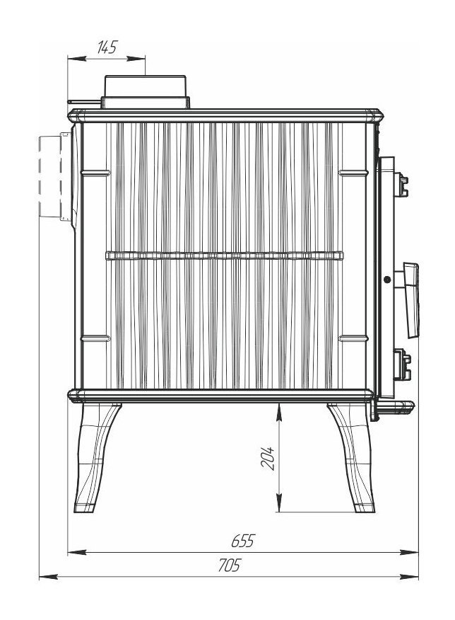 Чугунная дровяная печь камин Маэстро