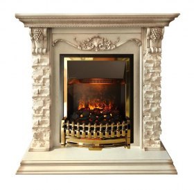 Каминокомплект Adriana - Cлоновая кость с очагом Atherton