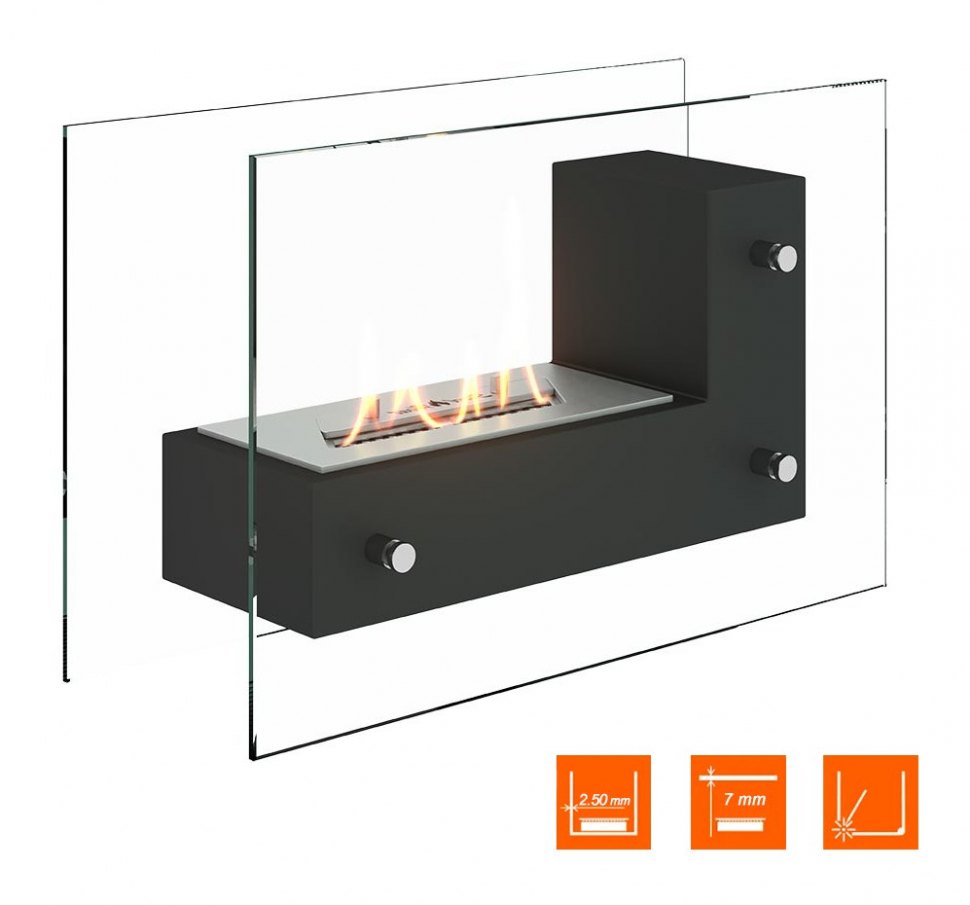 Биокамин напольный SteelHeat TETRISE 500 черный