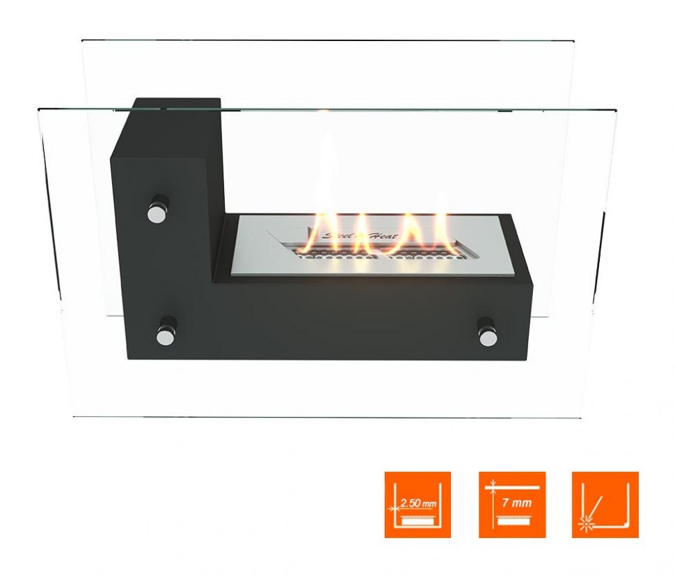 Биокамин напольный SteelHeat TETRISE 500 черный