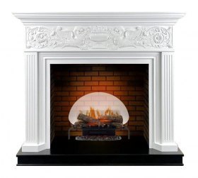 Каминокомплект Palace - Белый с черным с очагом Revillusion RLG25