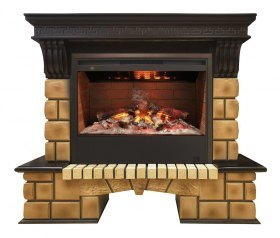 Электрокамин RealFlame Stone Brick 26 AO с Helios 26 3D