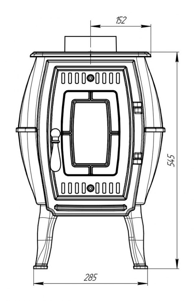 Чугунная дровяная печь Бахтинка