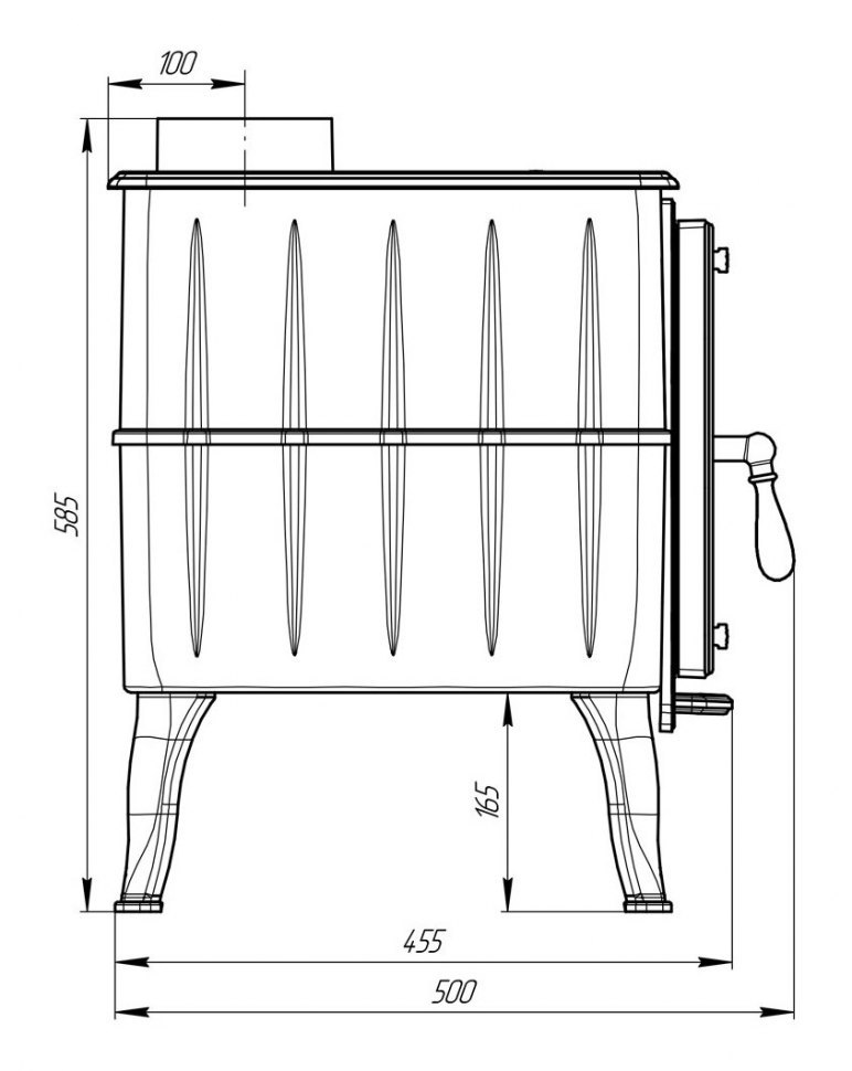 Чугунная дровяная печь Бахтинка