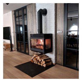 Камин LCI 9 GLR Wall, два боковых стекла (Liseo Castiron)