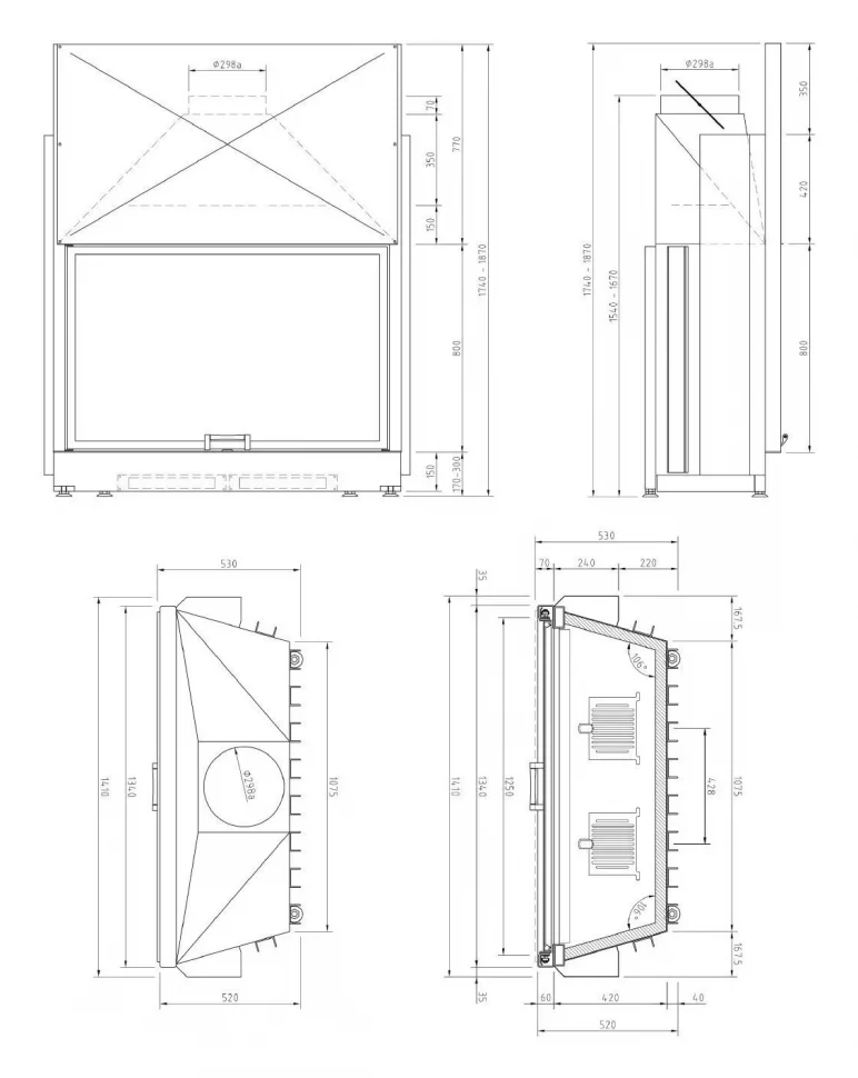 Каминная топка Schmid Lina 12580 h