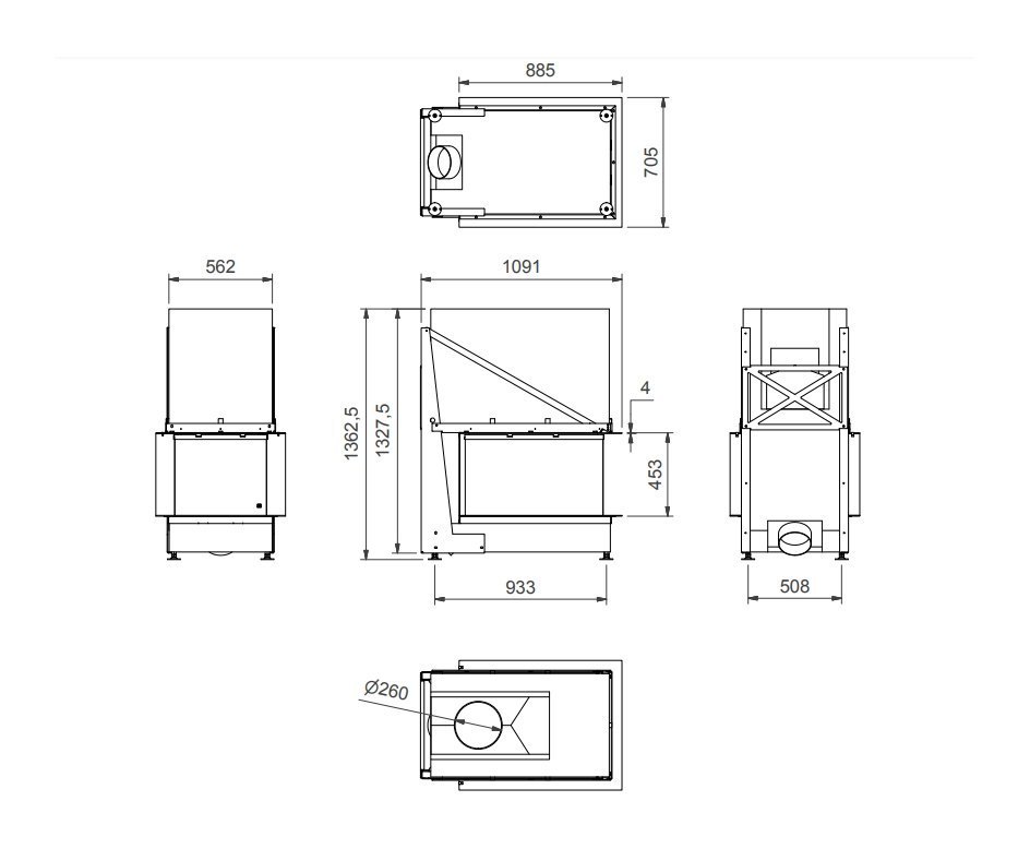 Каминная топка Луна 750 RD Даймонд / Luna 750 RD Diamond