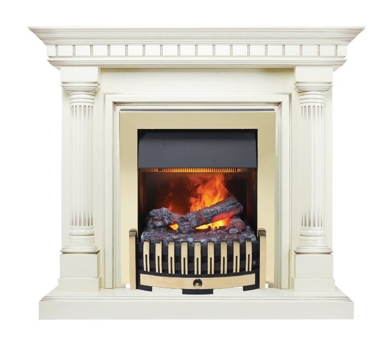 Каминокомплект Dallas - Слоновая кость с патиной с очагом Danville Brass FB2