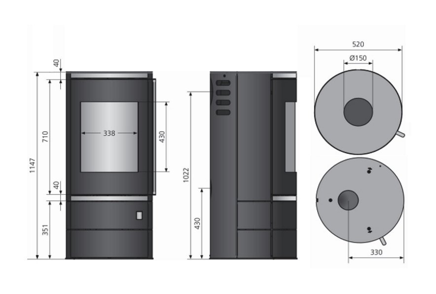 Печь камин Oranier Остро (W+) 1147 мм / Ostro (W+) 1147 mm
