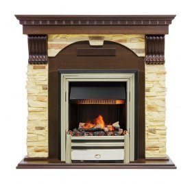 Каминокомплект Dublin угловой - Темный дуб / Сланец с очагом Cavendish