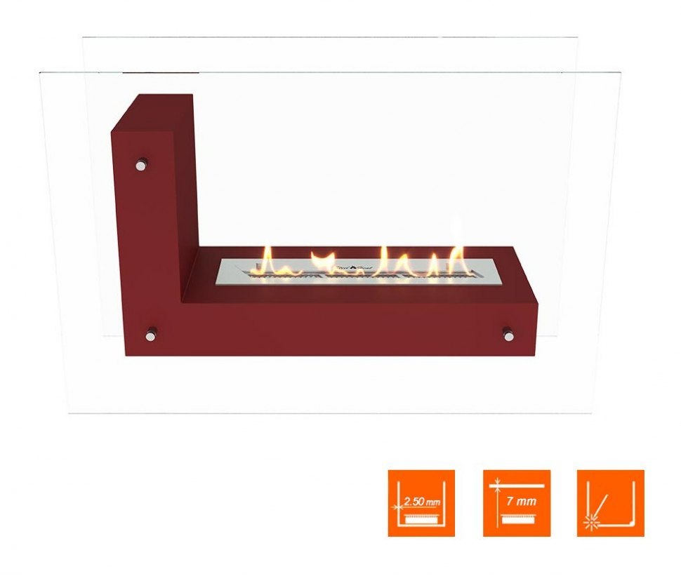 Биокамин напольный SteelHeat TETRISE 900 красный