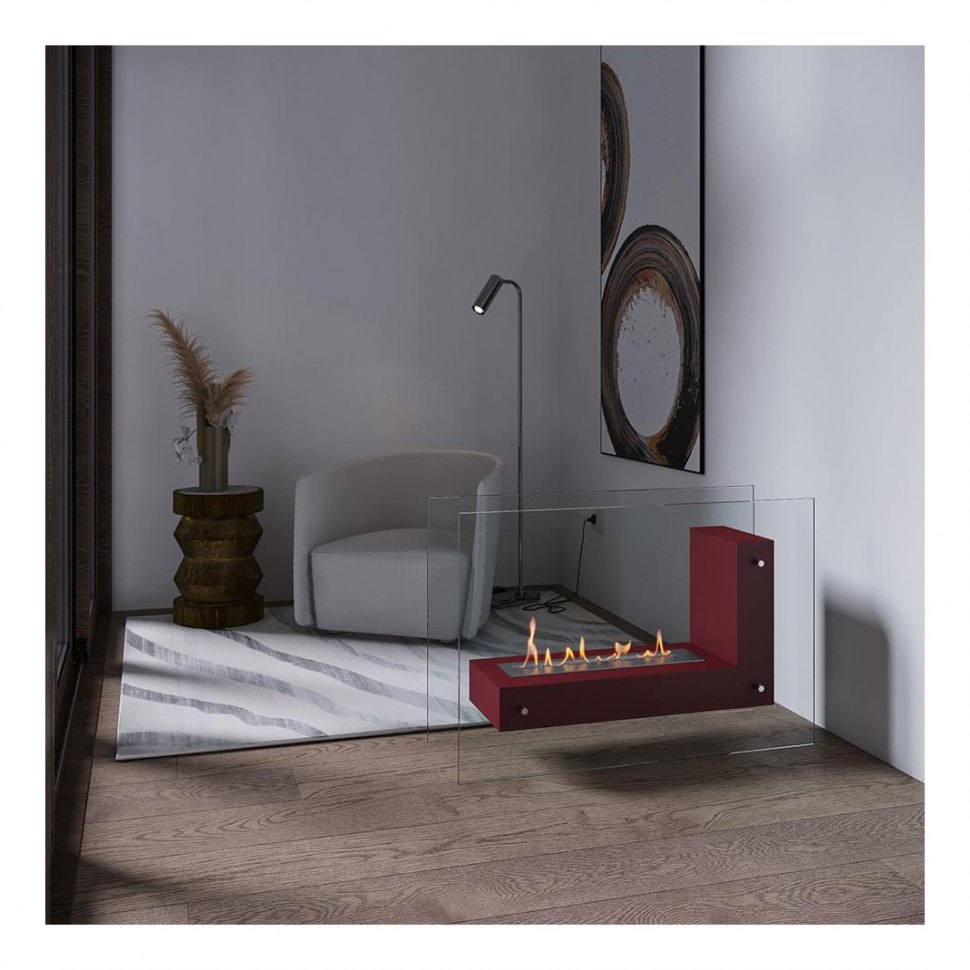 Биокамин напольный SteelHeat TETRISE 900 красный