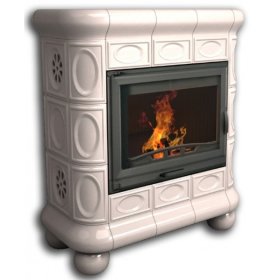 Каминная облицовка КимрПечь Медальон пристенная Белый