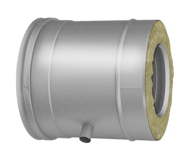 Труба горизонтальная со штуцером для отвода конденсата D80/180, AISI 321/304 (Вулкан)