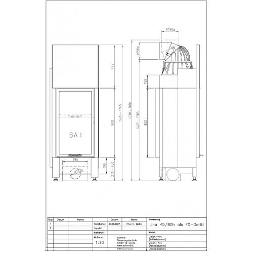 Каминная топка Schmid Lina TV 4580 h
