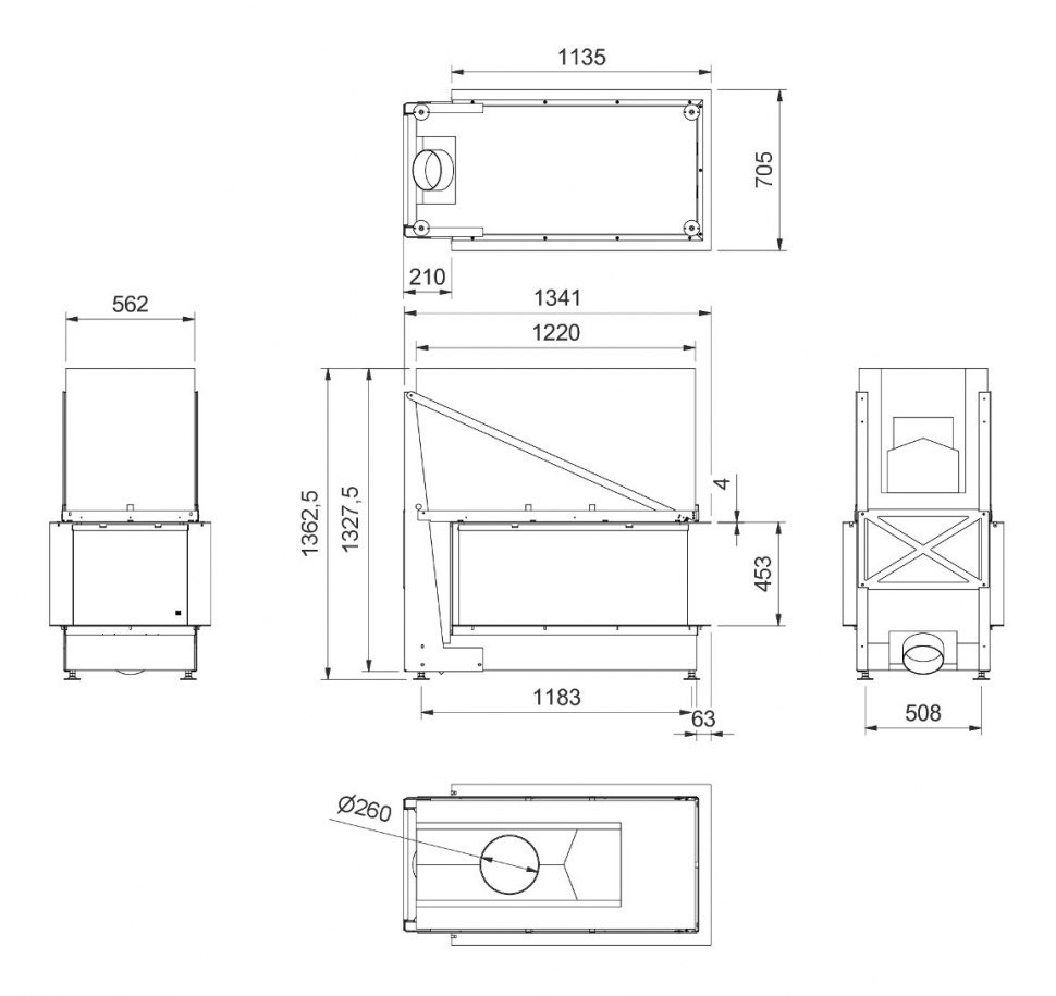 Каминная топка Луна 1000 RD Даймонд / Luna 1000 RD Diamond