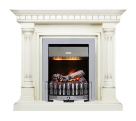 Каминокомплект Dallas - Слоновая кость с патиной с очагом Danville Chrome FB2