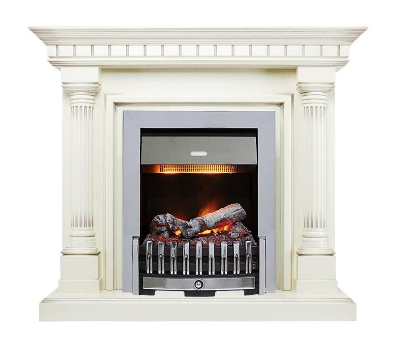 Каминокомплект Dallas - Слоновая кость с патиной с очагом Danville Chrome FB2