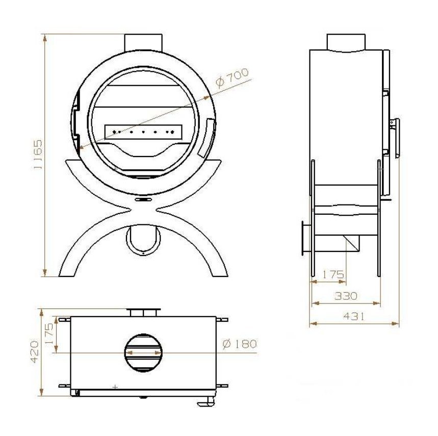 Чугунная печь камин Godin Бримон 410101 / Brimont 410101