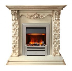 Каминокомплект Adriana - Cлоновая кость с очагом Chesford