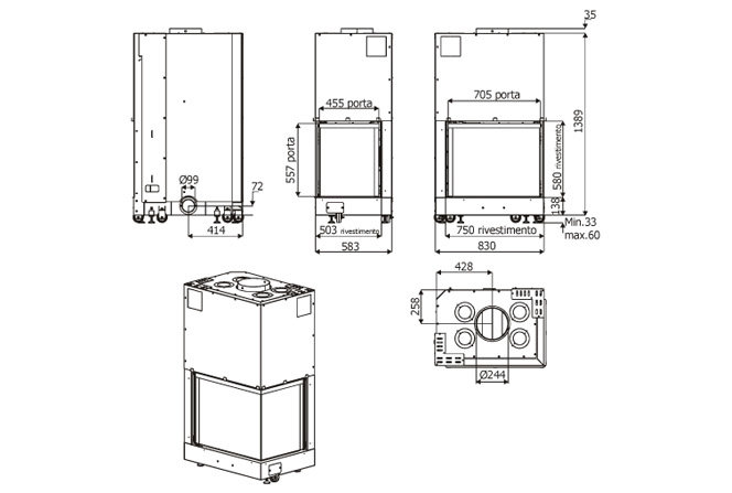 Каминная топка MCZ Forma 75 sx