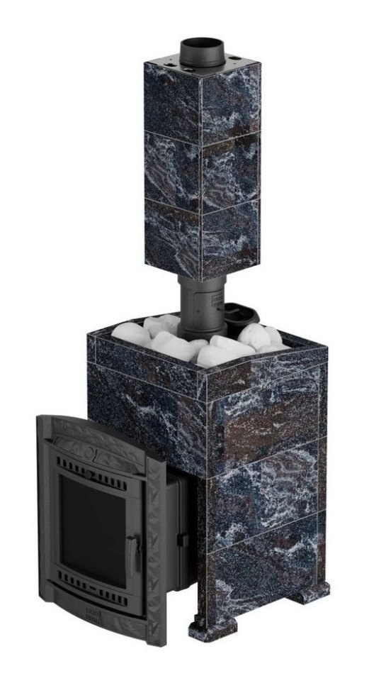 Банная печь Атмосфера L в облицовке Амфиболит