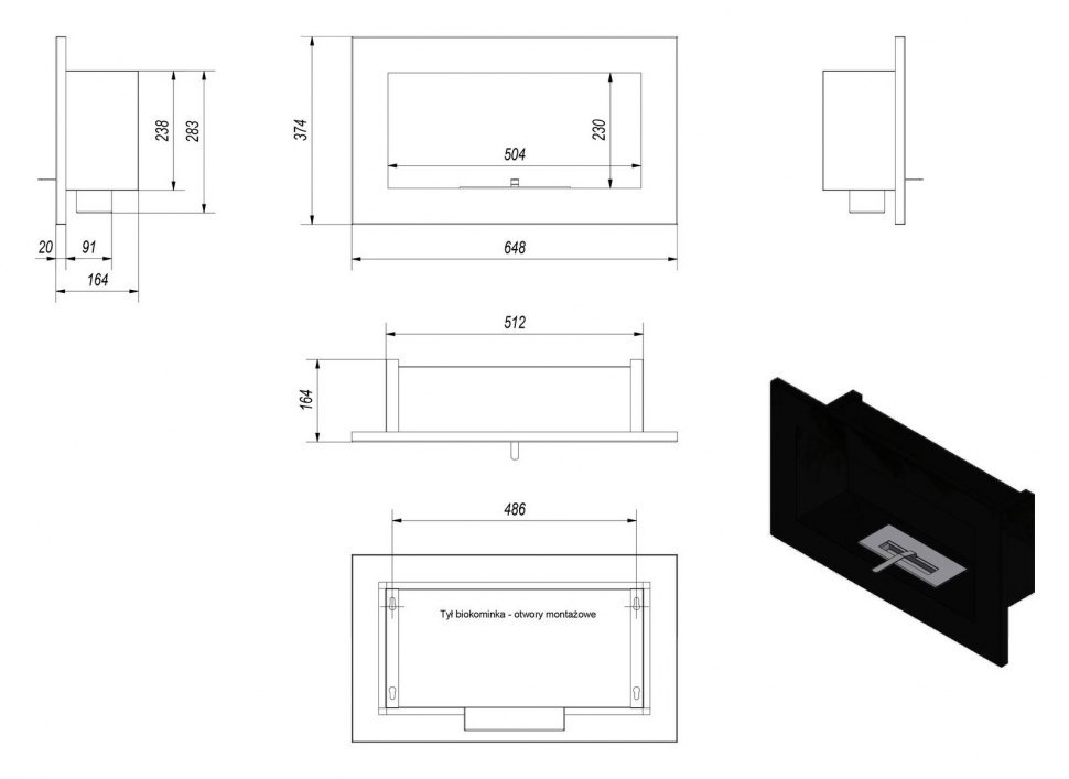 Биокамин Kratki Golf TUV Qube