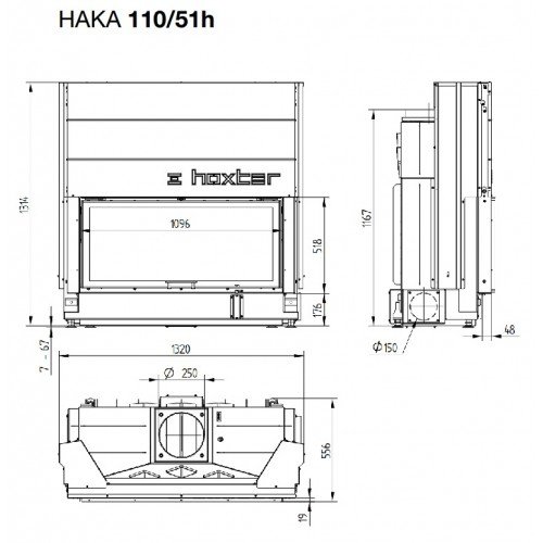 Каминная топка Hoxter Haka 110/51h