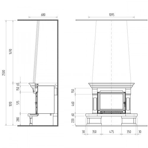 Каминная облицовка Supra Charleston 2, золотисто-песочный