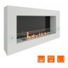 Биокамин SteelHeat WALL GRAND 1200 белый (Стекло + Стемалит)