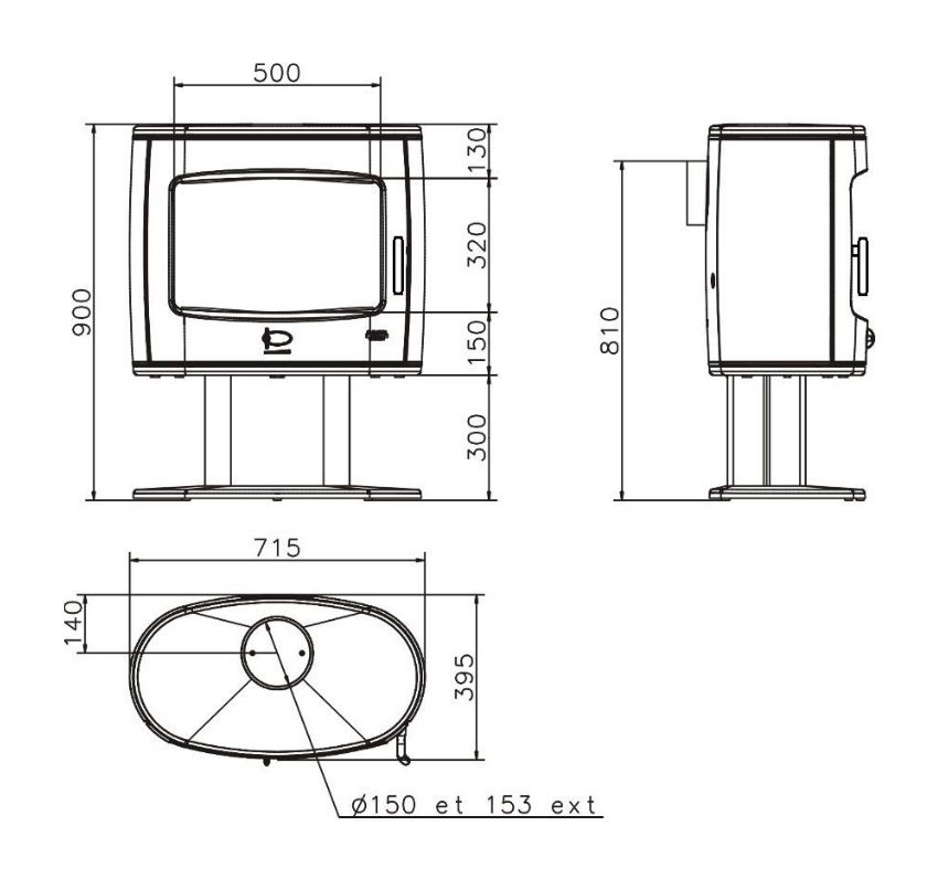 Чугунная печь камин Godin Элиот 388131 / Eliot 388131
