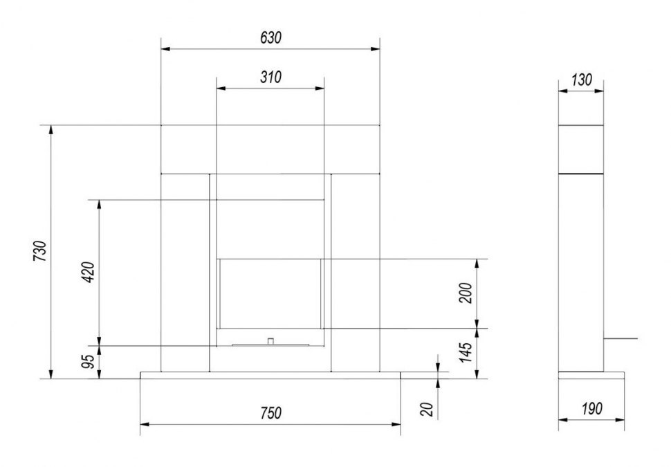 Биокамин Kratki WHISKEY белый, TUV