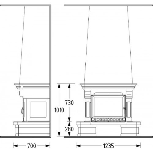 Каминная облицовка Supra Charleston 3, белый
