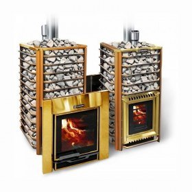Дровяная печь для бани Ермак 24 Сетка-Люкс (Gold)