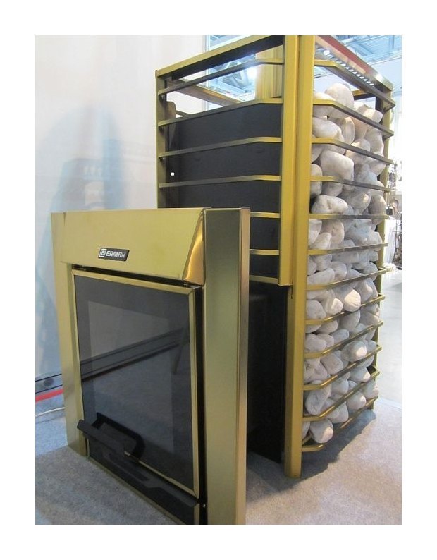 Дровяная печь для бани Ермак 24 Сетка-Люкс (Gold)