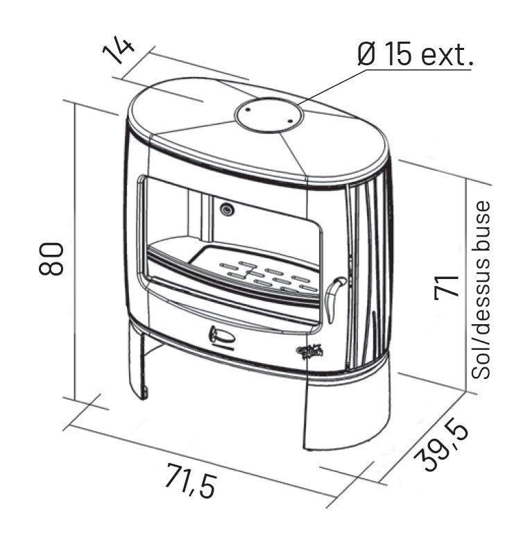 Чугунная печь камин Godin Эклипс 388118 / Eclipse 388118