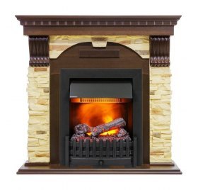 Каминокомплект Dublin угловой - Темный дуб / Сланец с очагом Danville Black FB2