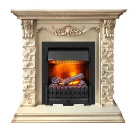 Каминокомплект Adriana - Cлоновая кость с очагом Danville Black FB2