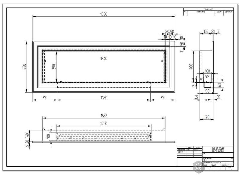 Биокамин ZeFire Elliot horizontal 1800