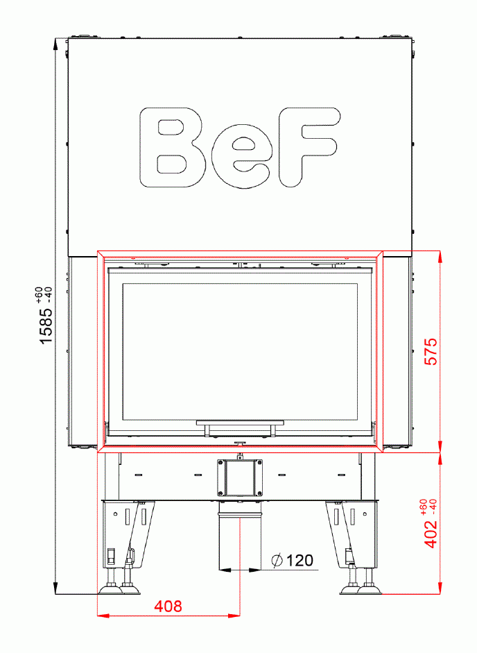 Каминная топка BeF Royal V8