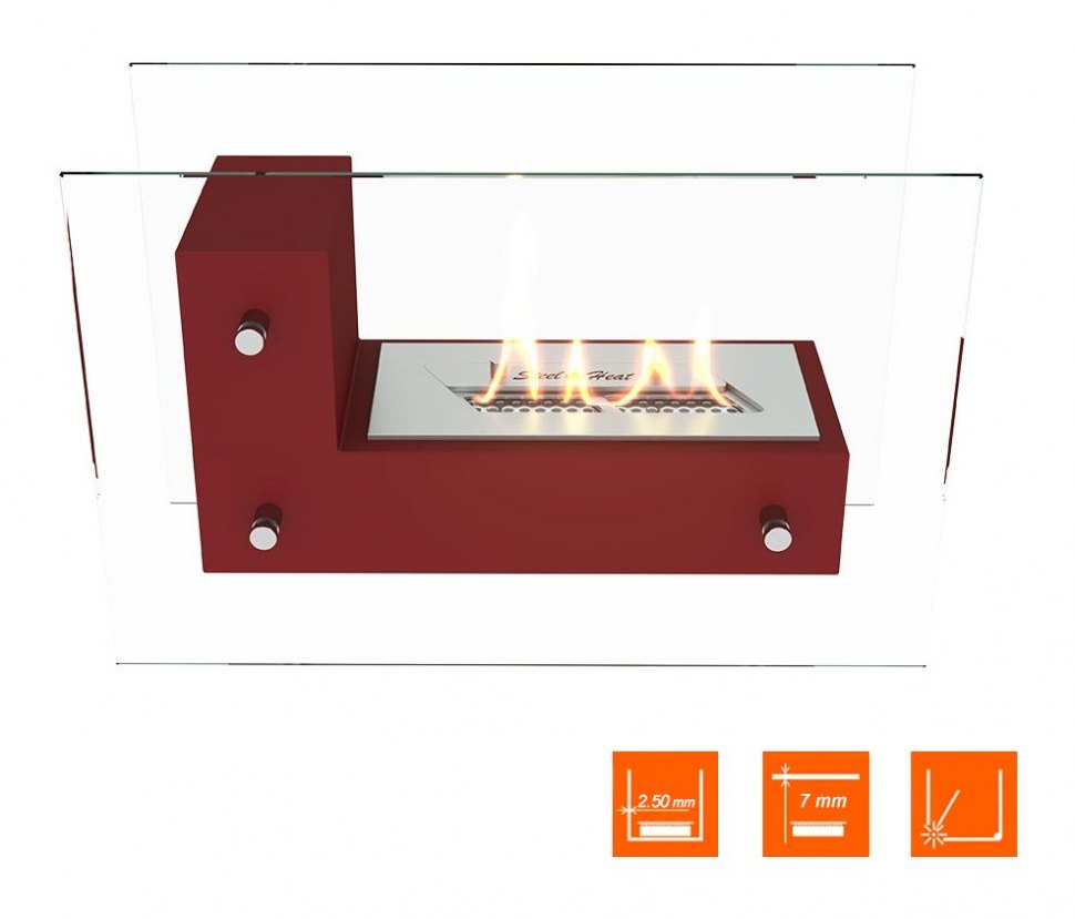 Биокамин напольный SteelHeat TETRISE 500 красный