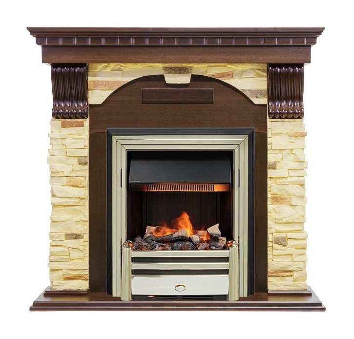 Каминокомплект Dublin - Темный дуб / Сланец с очагом Cavendish