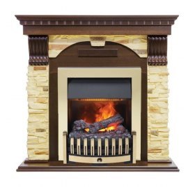 Каминокомплект Dublin угловой - Темный дуб / Сланец с очагом Danville Brass FB2